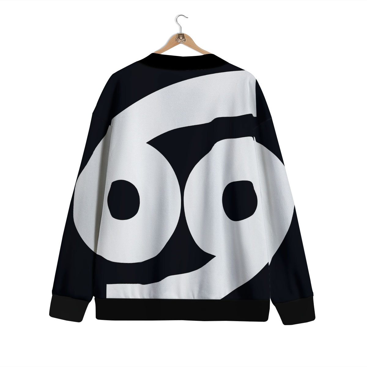 Cancer Sign White And Black Print Cardigan-grizzshop