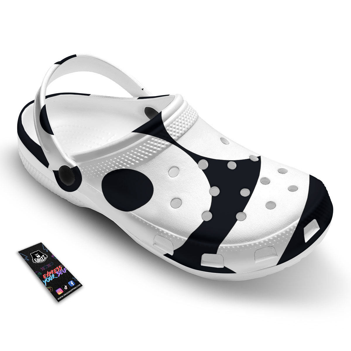Cancer Sign White And Black Print Clog-grizzshop