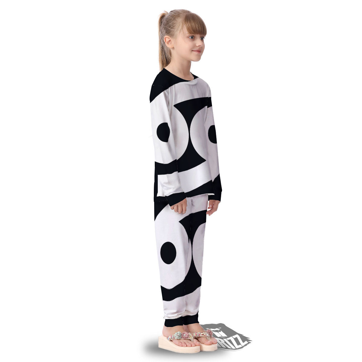 Cancer Sign White And Black Print Kid's Pajamas-grizzshop