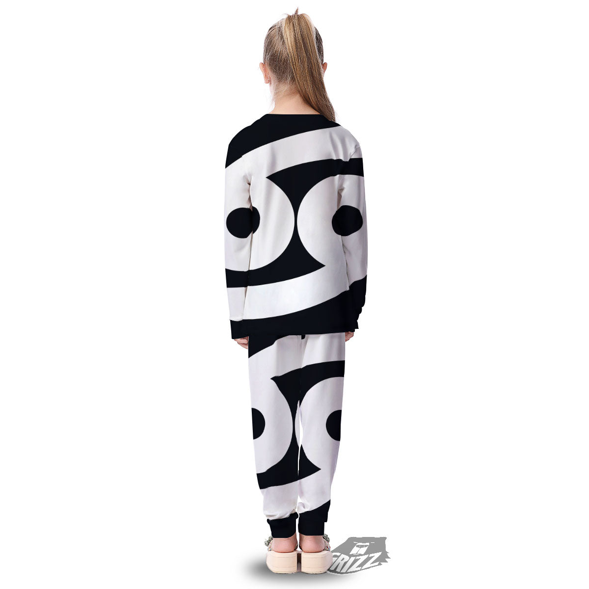 Cancer Sign White And Black Print Kid's Pajamas-grizzshop