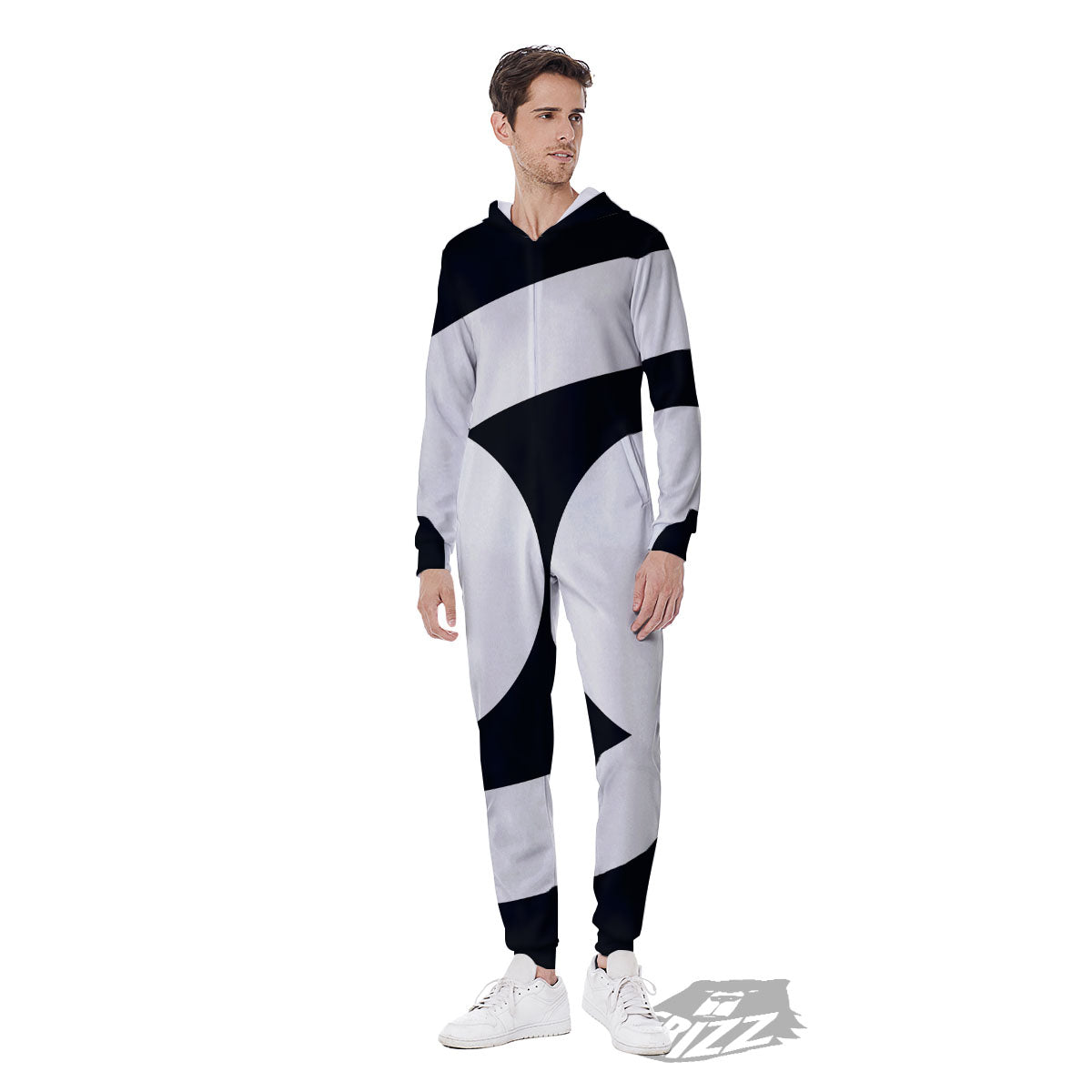 Cancer Sign White And Black Print Men's Jumpsuit-grizzshop