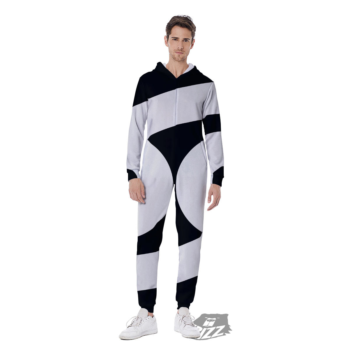 Cancer Sign White And Black Print Men's Jumpsuit-grizzshop