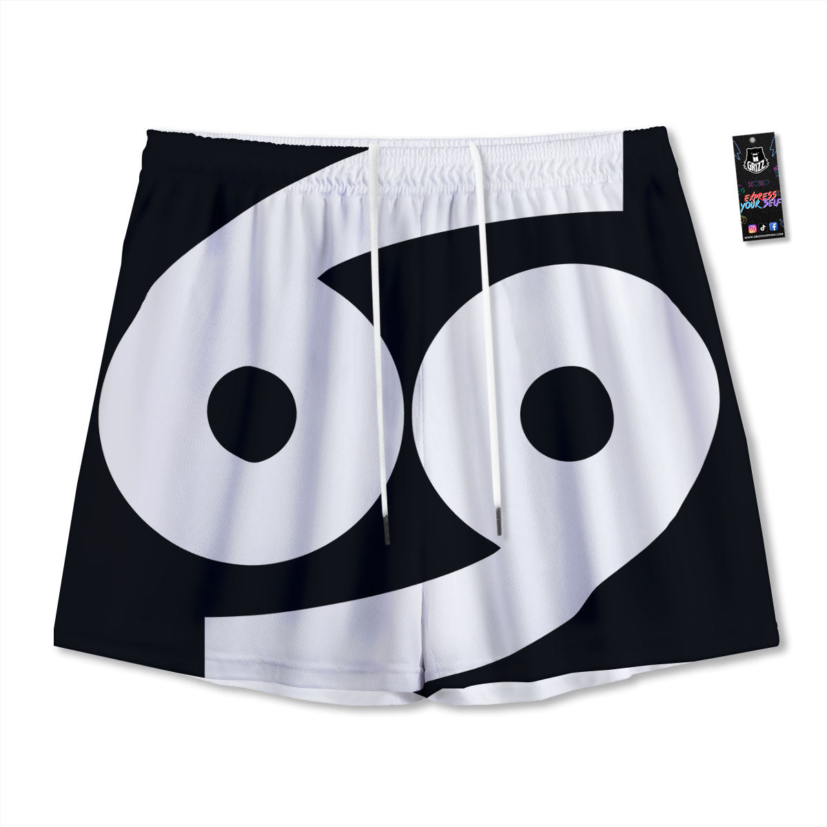 Denim Jeans Dark Blue Print Mesh Shorts