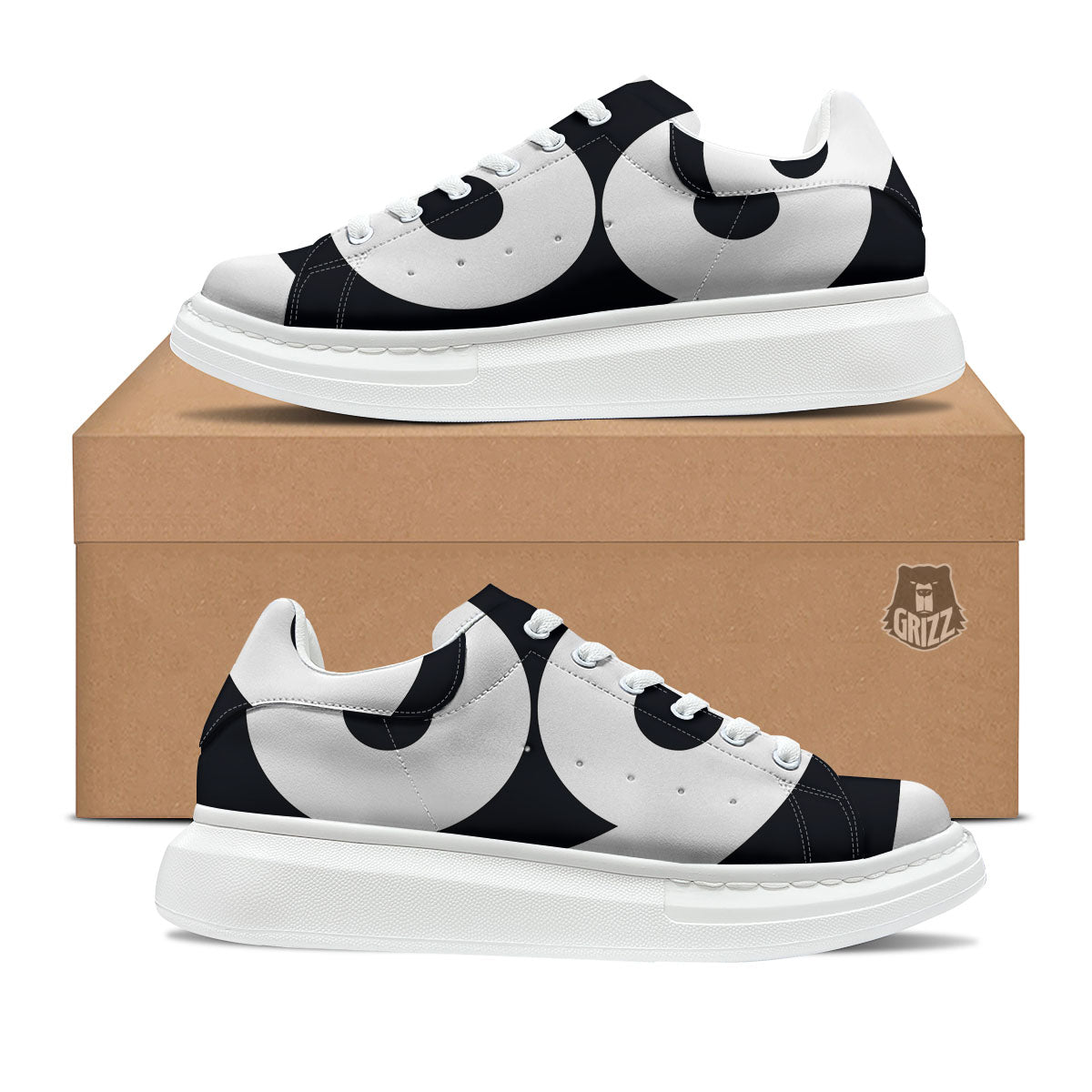 Cancer Sign White And Black Print Platform Shoes-grizzshop
