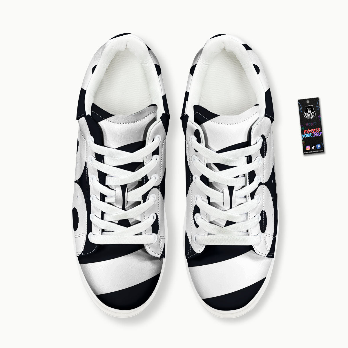 Cancer Sign White And Black Print Platform Shoes-grizzshop