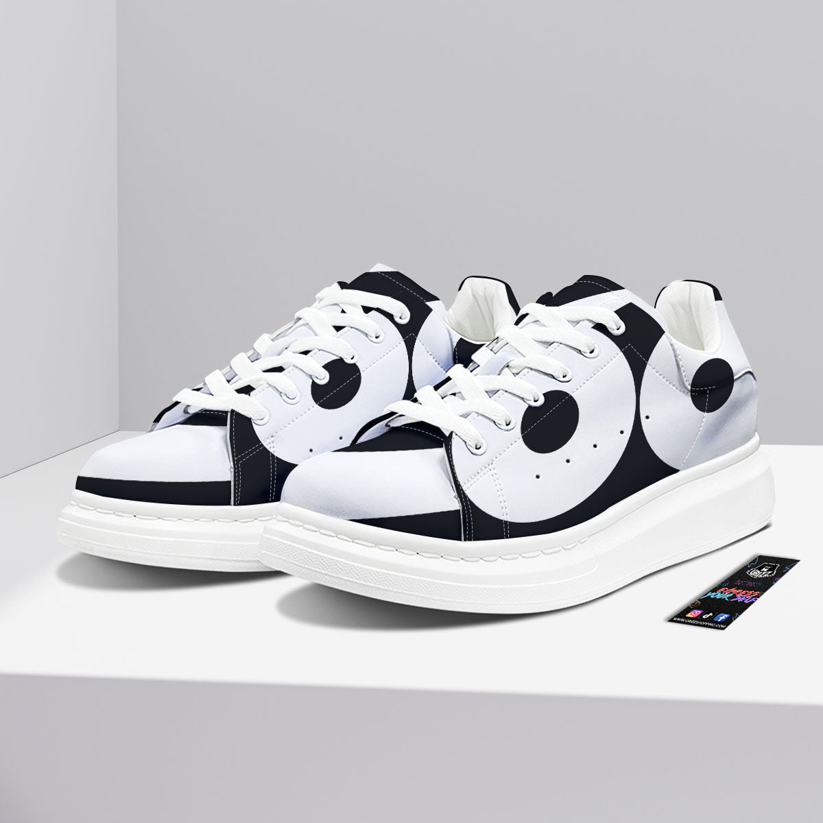 Cancer Sign White And Black Print Platform Shoes-grizzshop