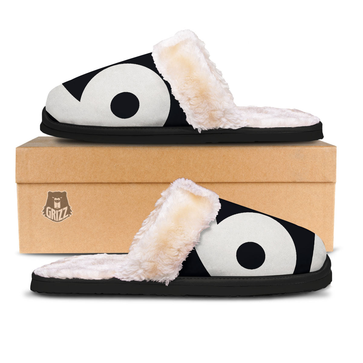 Cancer Sign White And Black Print Slippers-grizzshop