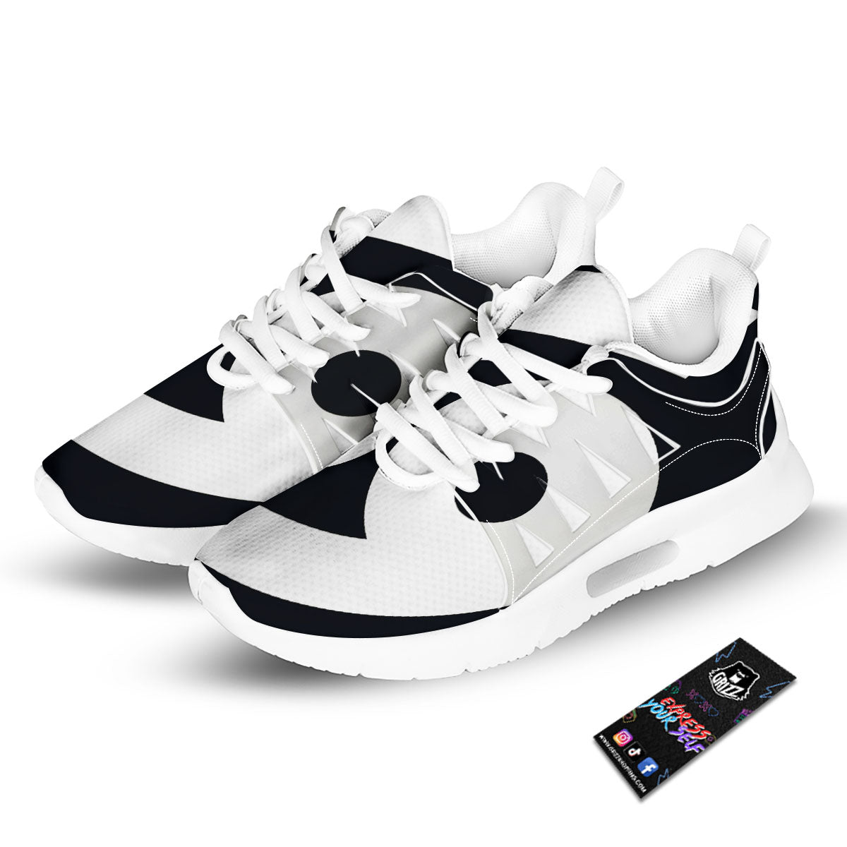 Cancer Sign White And Black Print Tennis Shoes-grizzshop