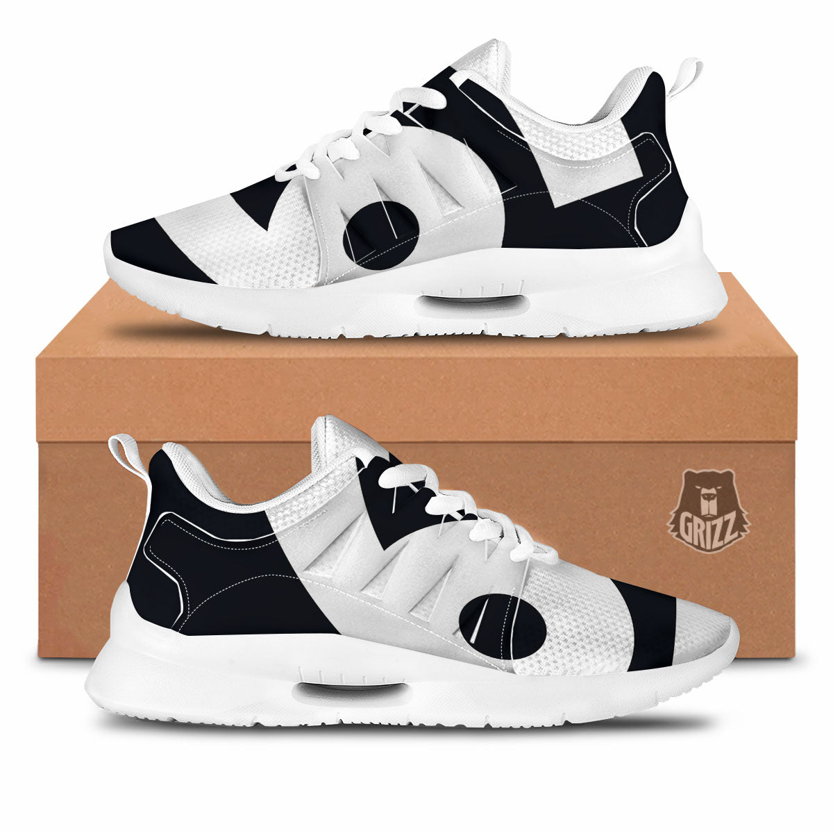Cancer Sign White And Black Print Tennis Shoes-grizzshop