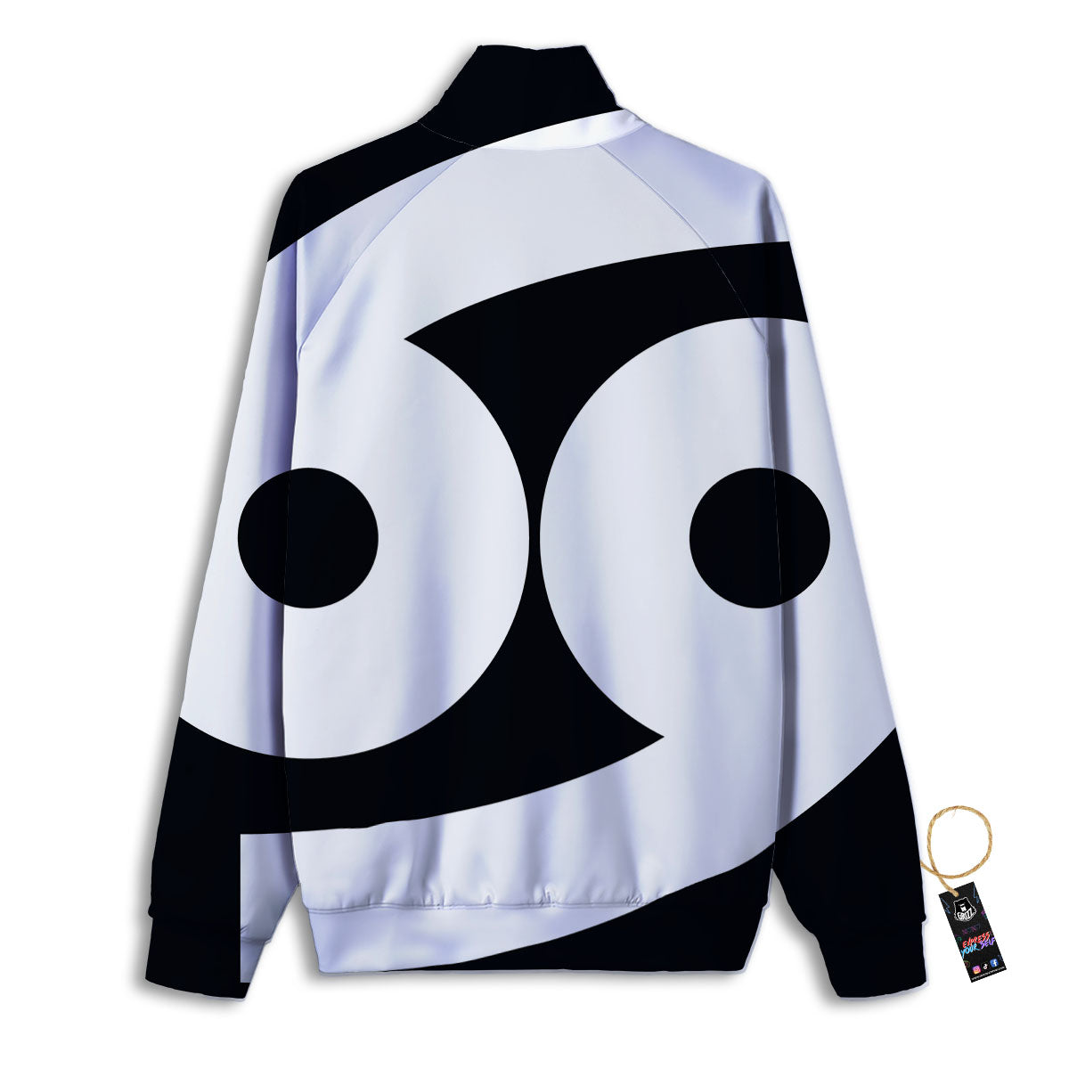 Cancer Sign White And Black Print Track Jacket-grizzshop