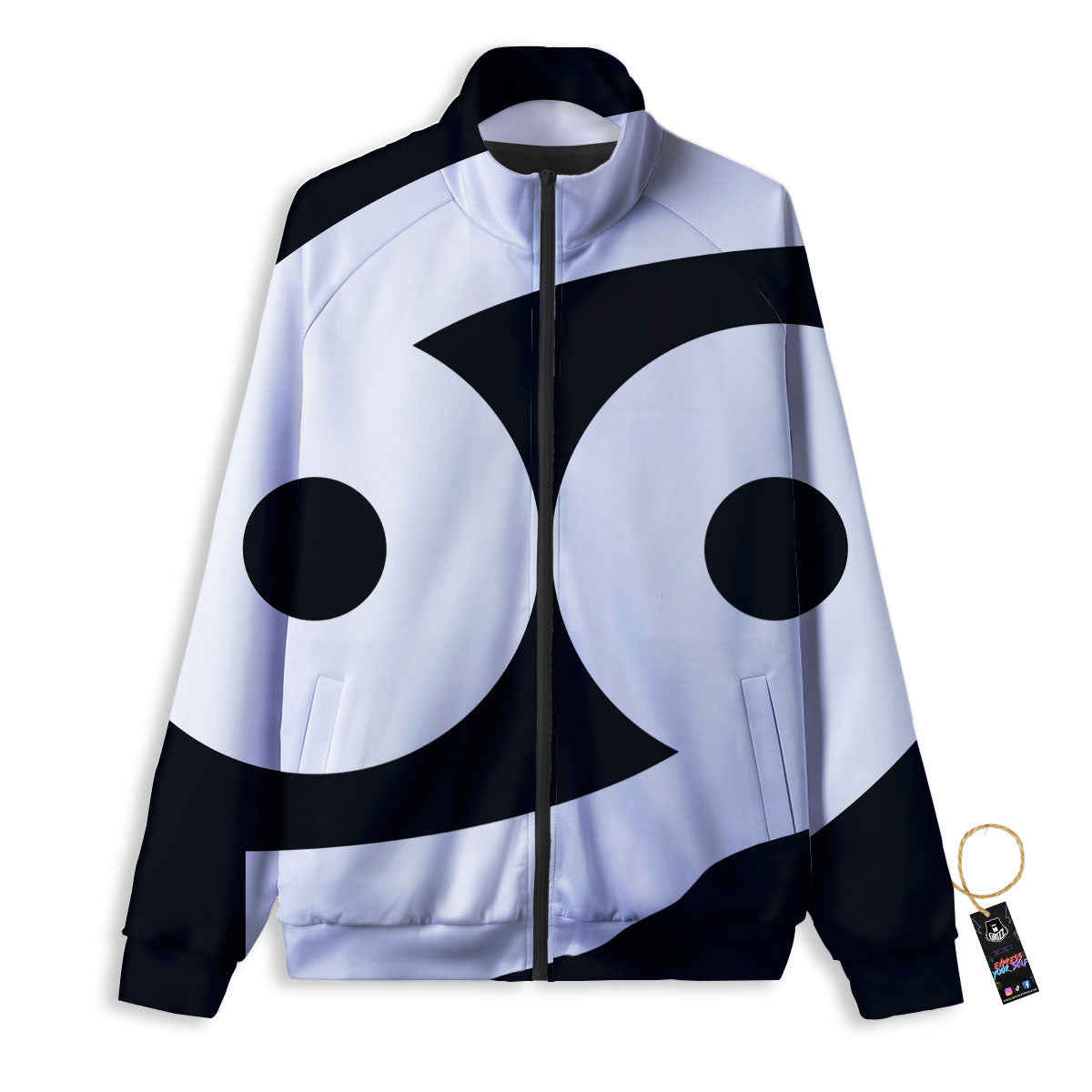 Cancer Sign White And Black Print Track Jacket-grizzshop
