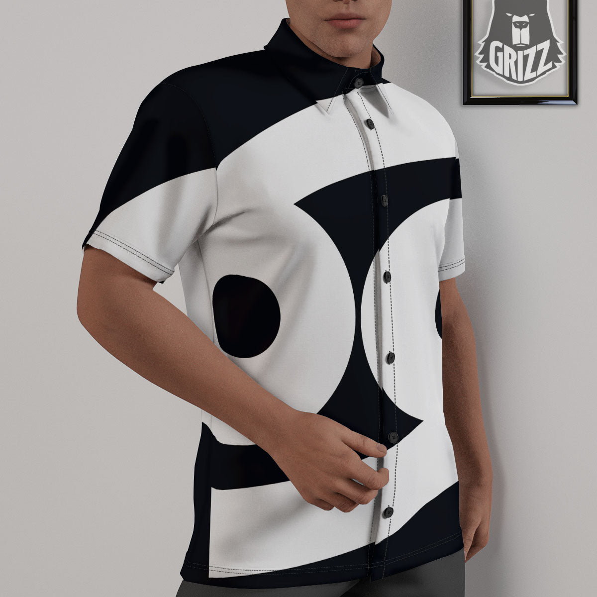Cancer Sign White And Black Print Untucked Shirts-grizzshop