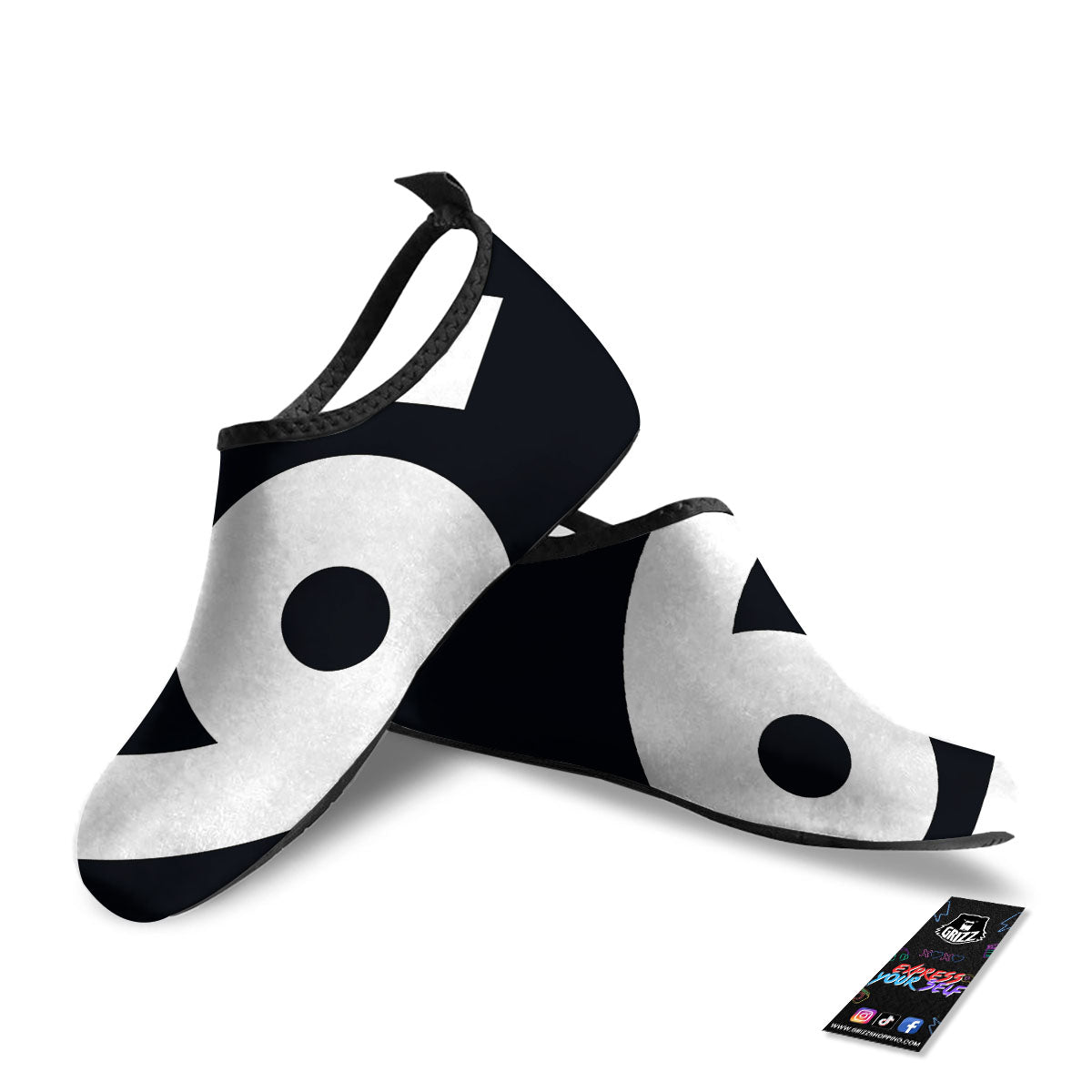 Cancer Sign White And Black Print Water Shoes-grizzshop