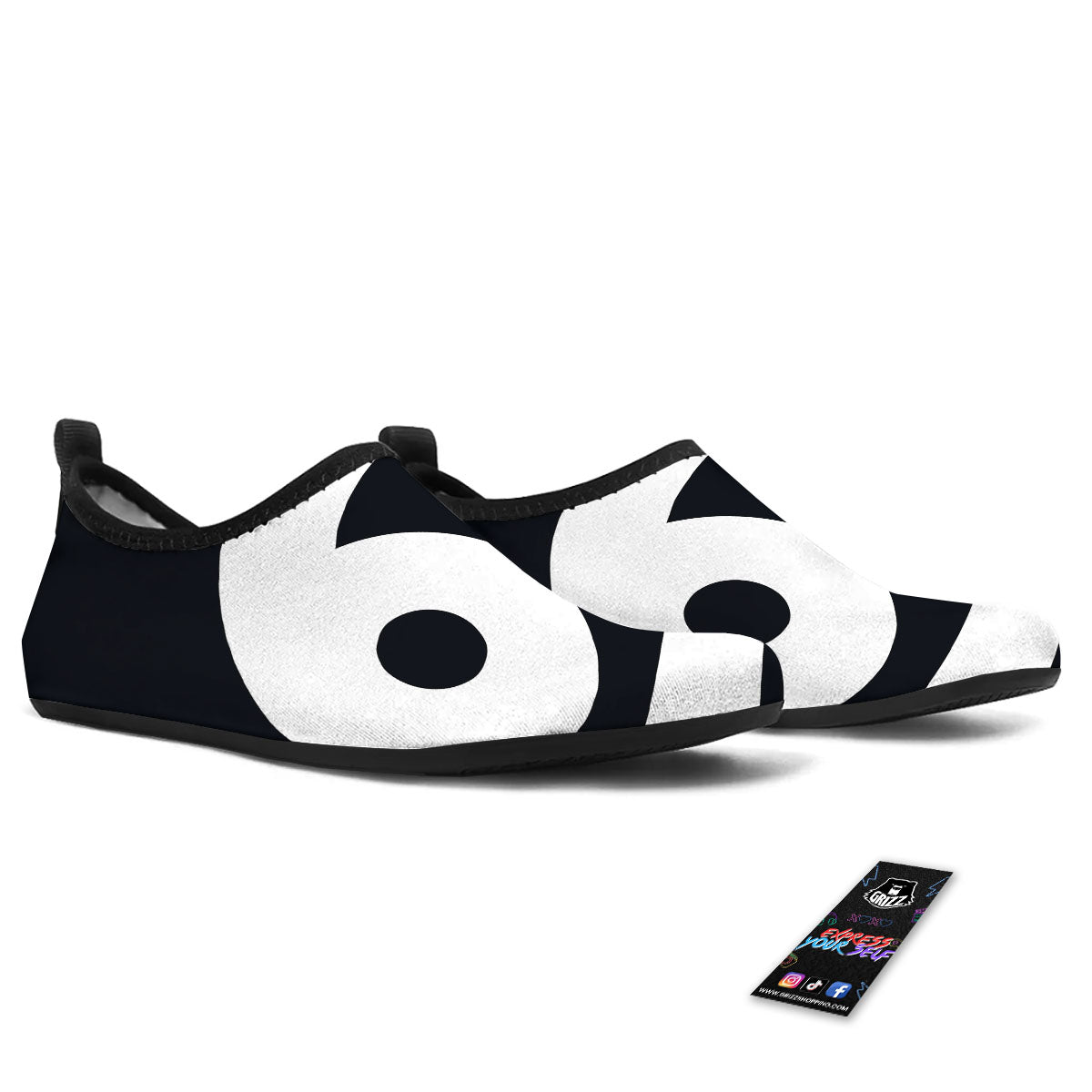 Cancer Sign White And Black Print Water Shoes-grizzshop