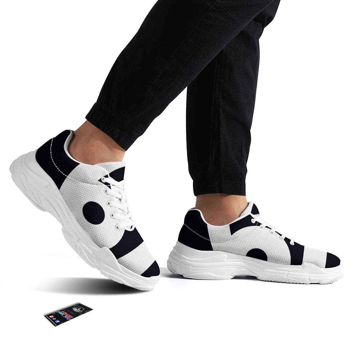 Cancer Sign White And Black Print White Chunky Shoes-grizzshop