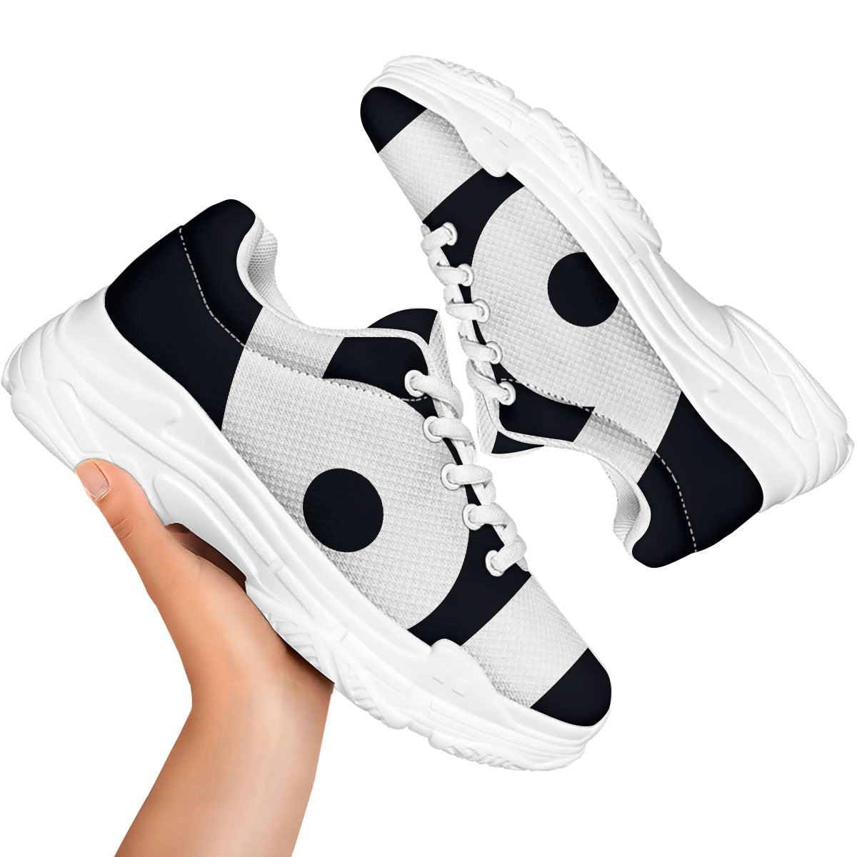 Cancer Sign White And Black Print White Chunky Shoes-grizzshop