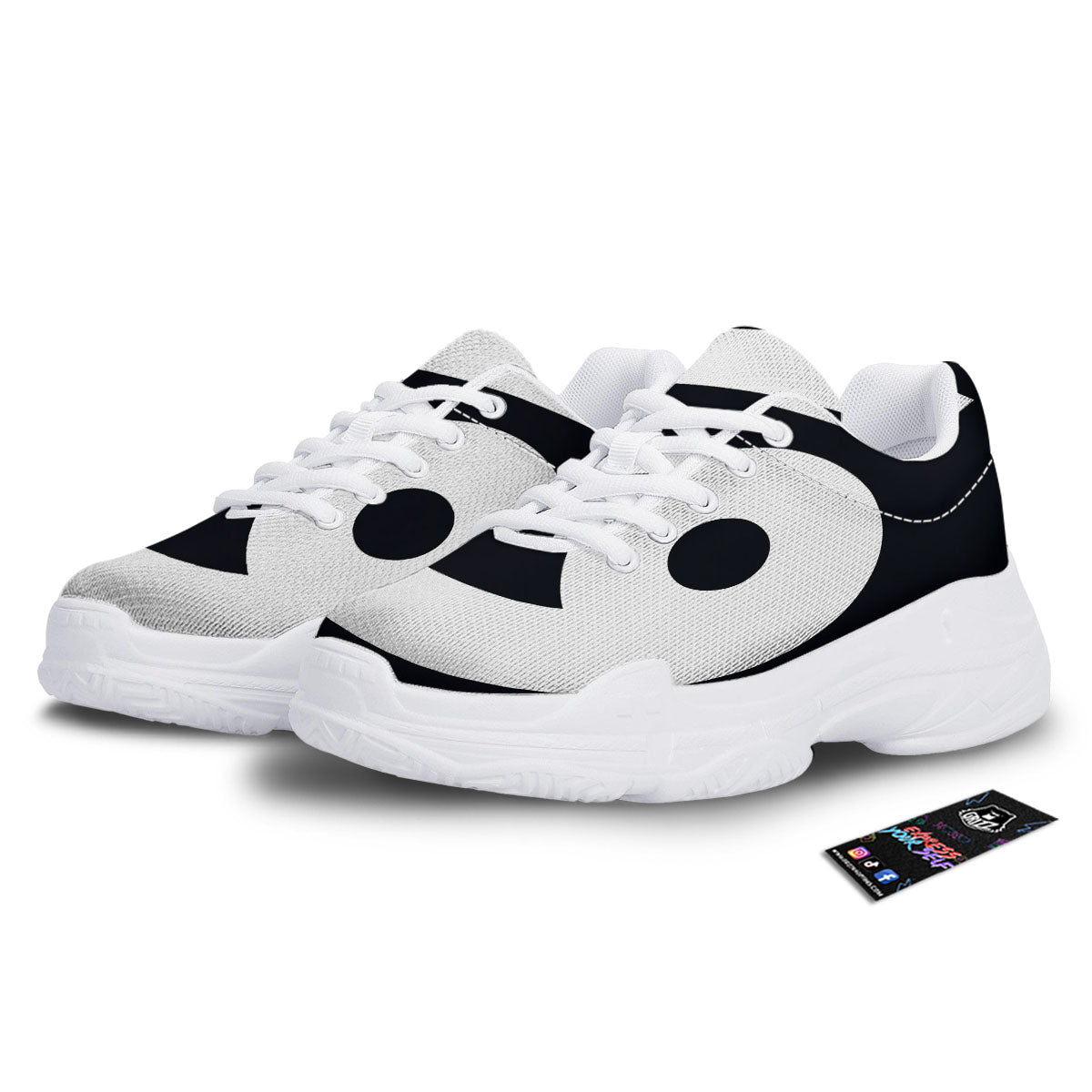 Cancer Sign White And Black Print White Chunky Shoes-grizzshop
