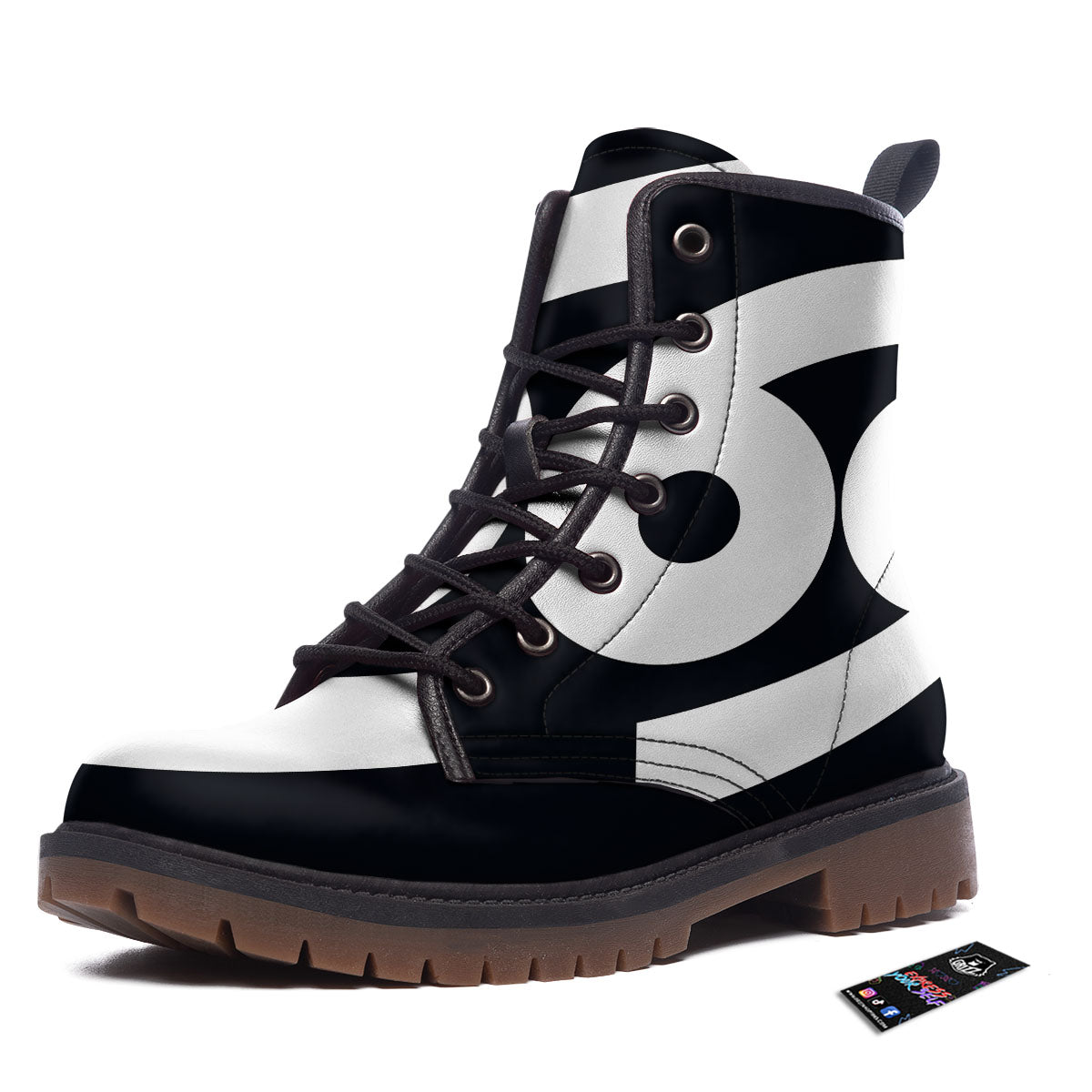 Cancer Sign White And Black Print Work Boots-grizzshop