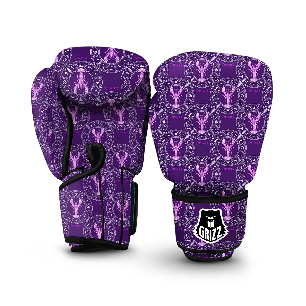 Cancer Zodiac Pattern Print Boxing Gloves-grizzshop