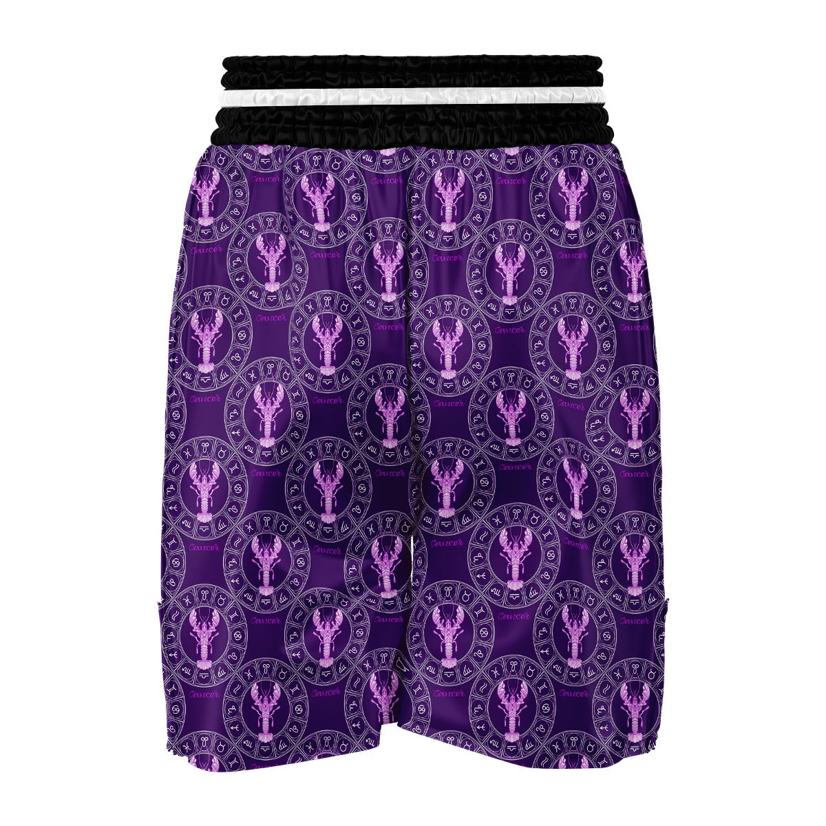 Cancer Zodiac Pattern Print Boxing Shorts-grizzshop