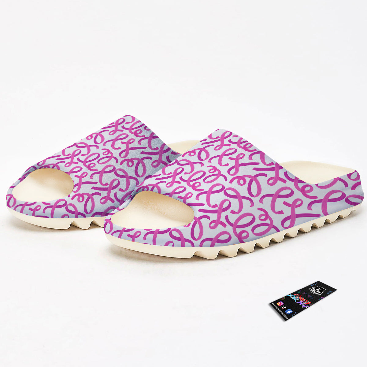Cancer Awareness Print Pattern Sandals-grizzshop