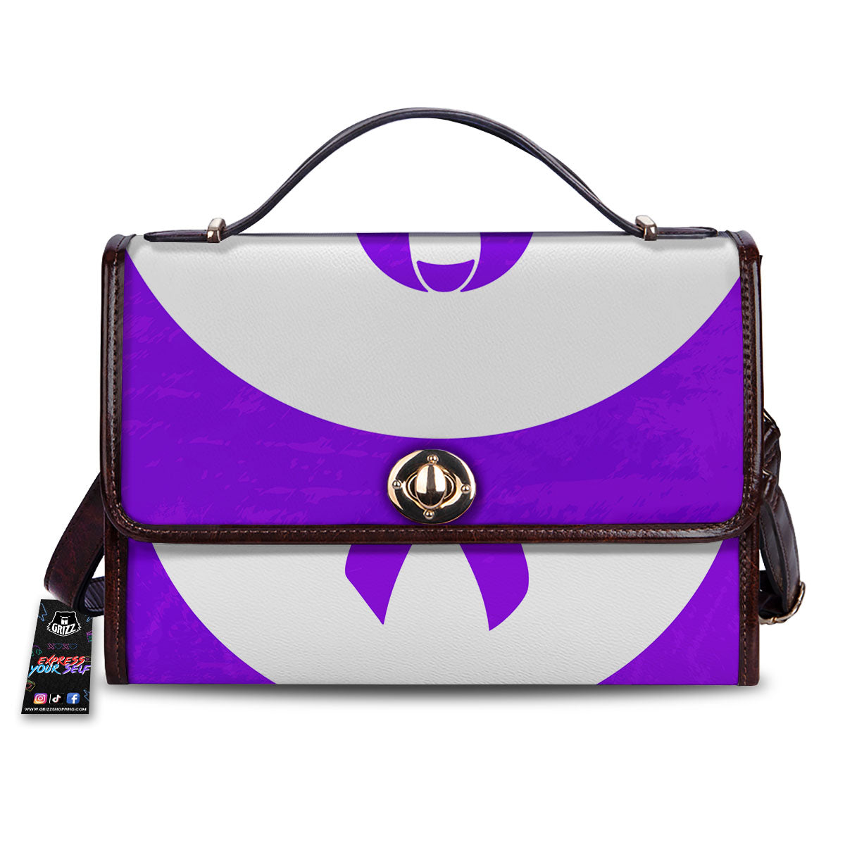 Cancer Awareness Ribbon Purple Print Women's Satchel Bag