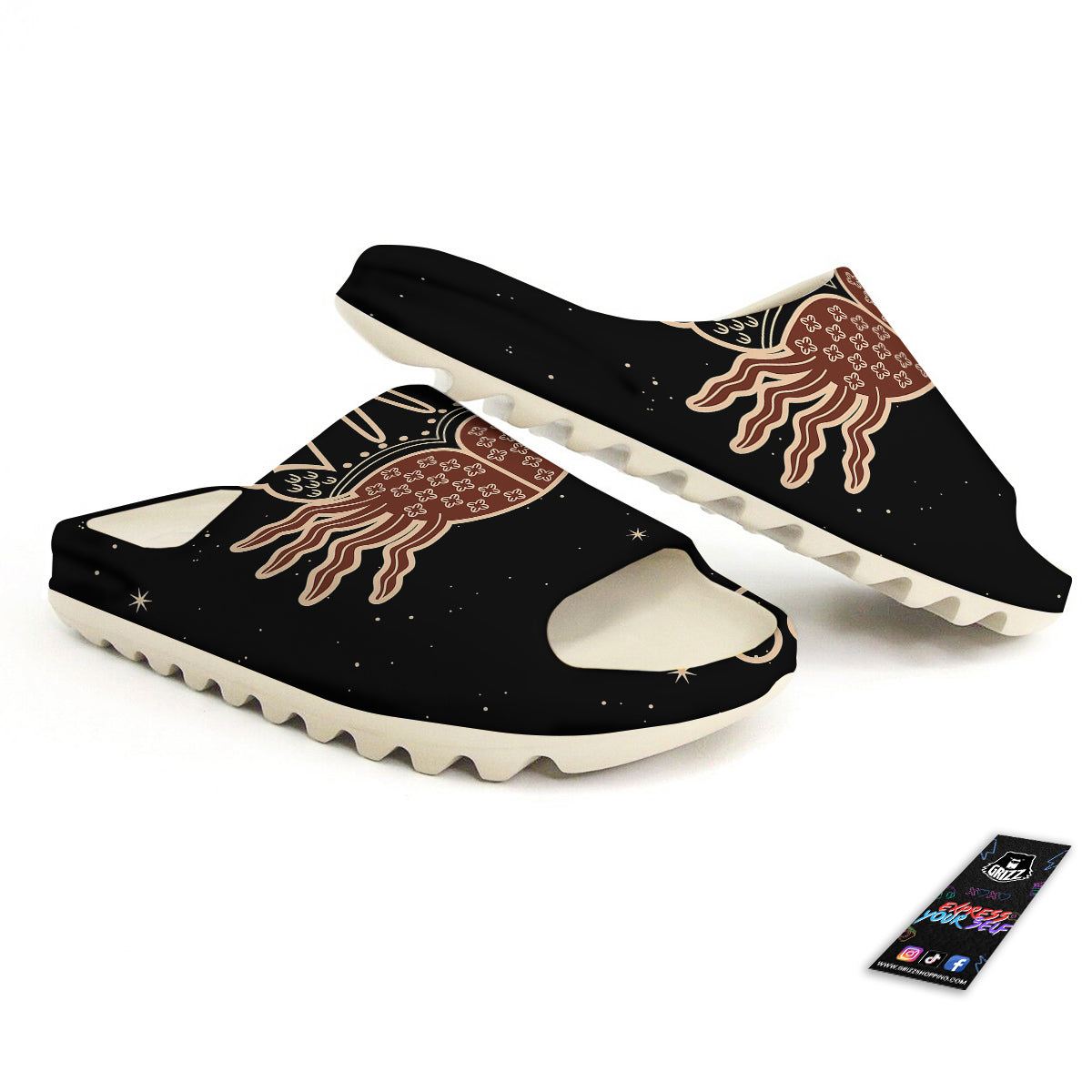 Cancer Constellation Print Sandals-grizzshop