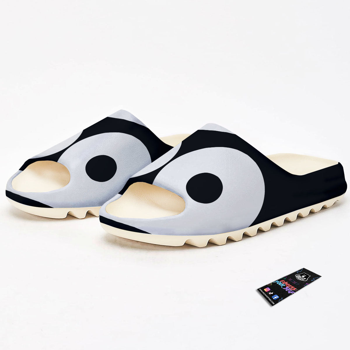 Cancer Sign White And Black Print Sandals-grizzshop