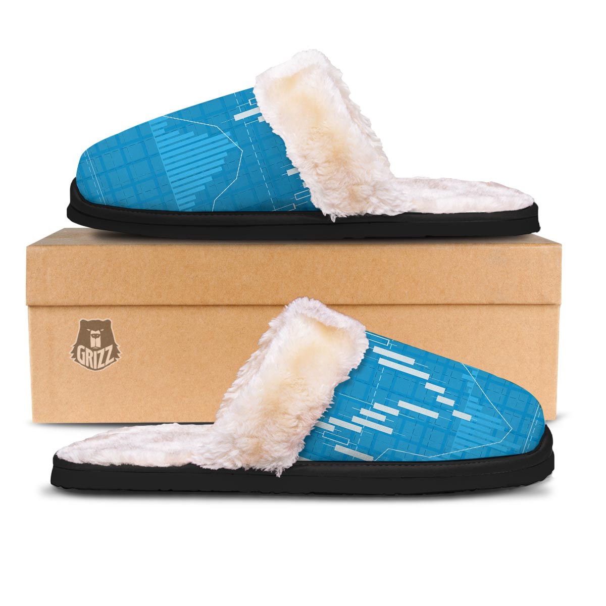 Candlestick Stock Market Print Slippers-grizzshop