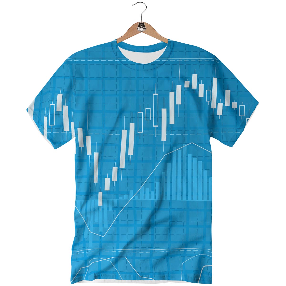 Candlestick Stock Market Print T-Shirt-grizzshop