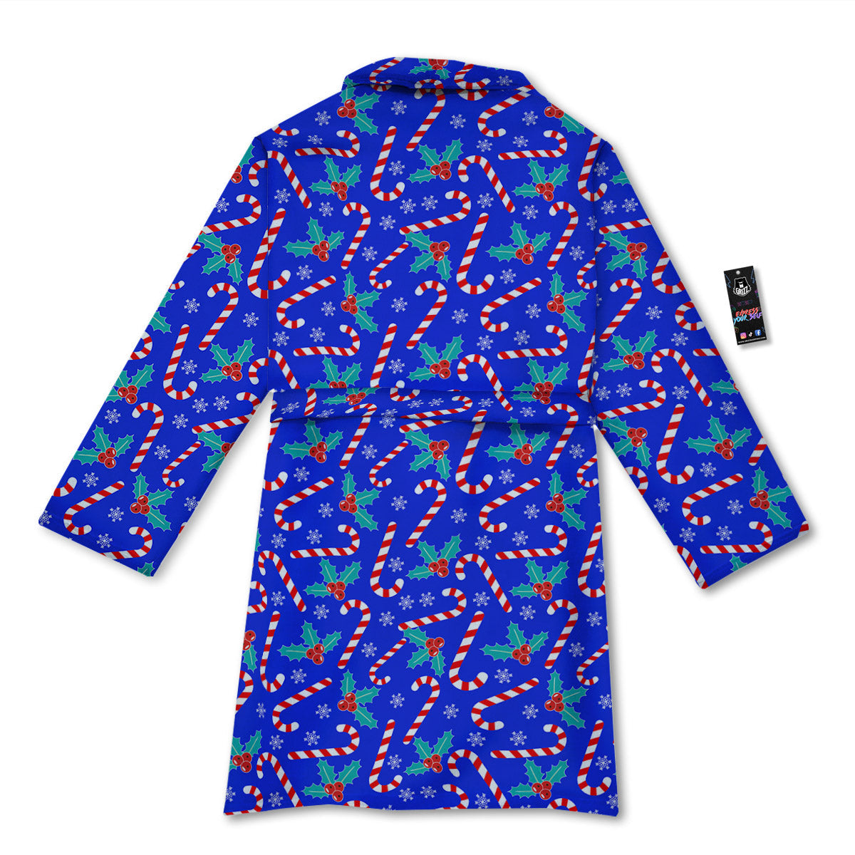 Candy And Christmas Berry Print Pattern Bathrobe-grizzshop