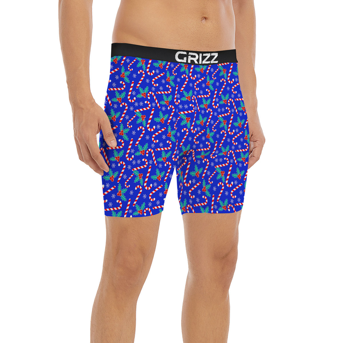 Candy And Christmas Berry Print Pattern Boxer Briefs-grizzshop