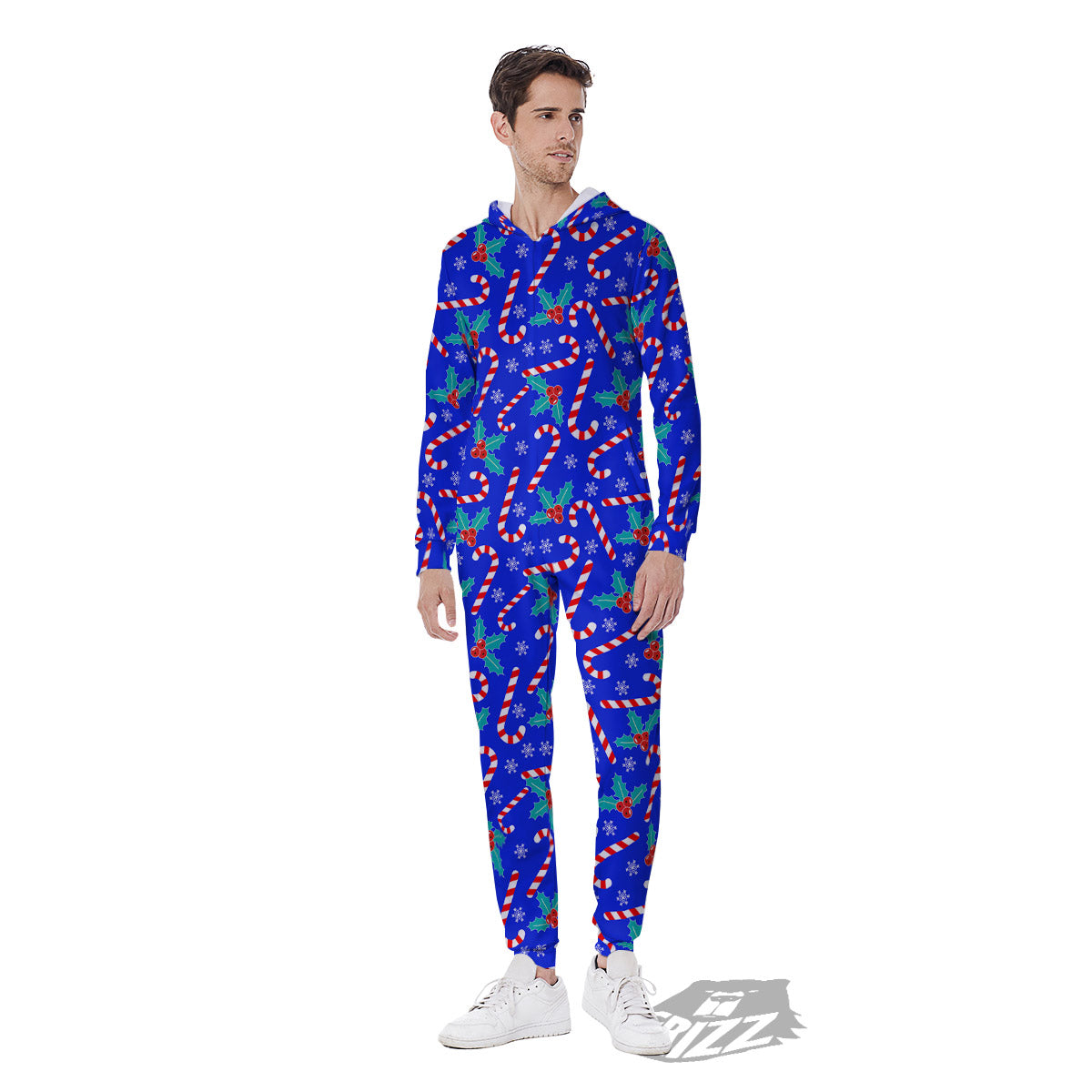 Candy And Christmas Berry Print Pattern Men's Jumpsuit-grizzshop