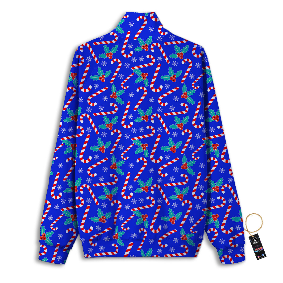 Candy And Christmas Berry Print Pattern Track Jacket-grizzshop