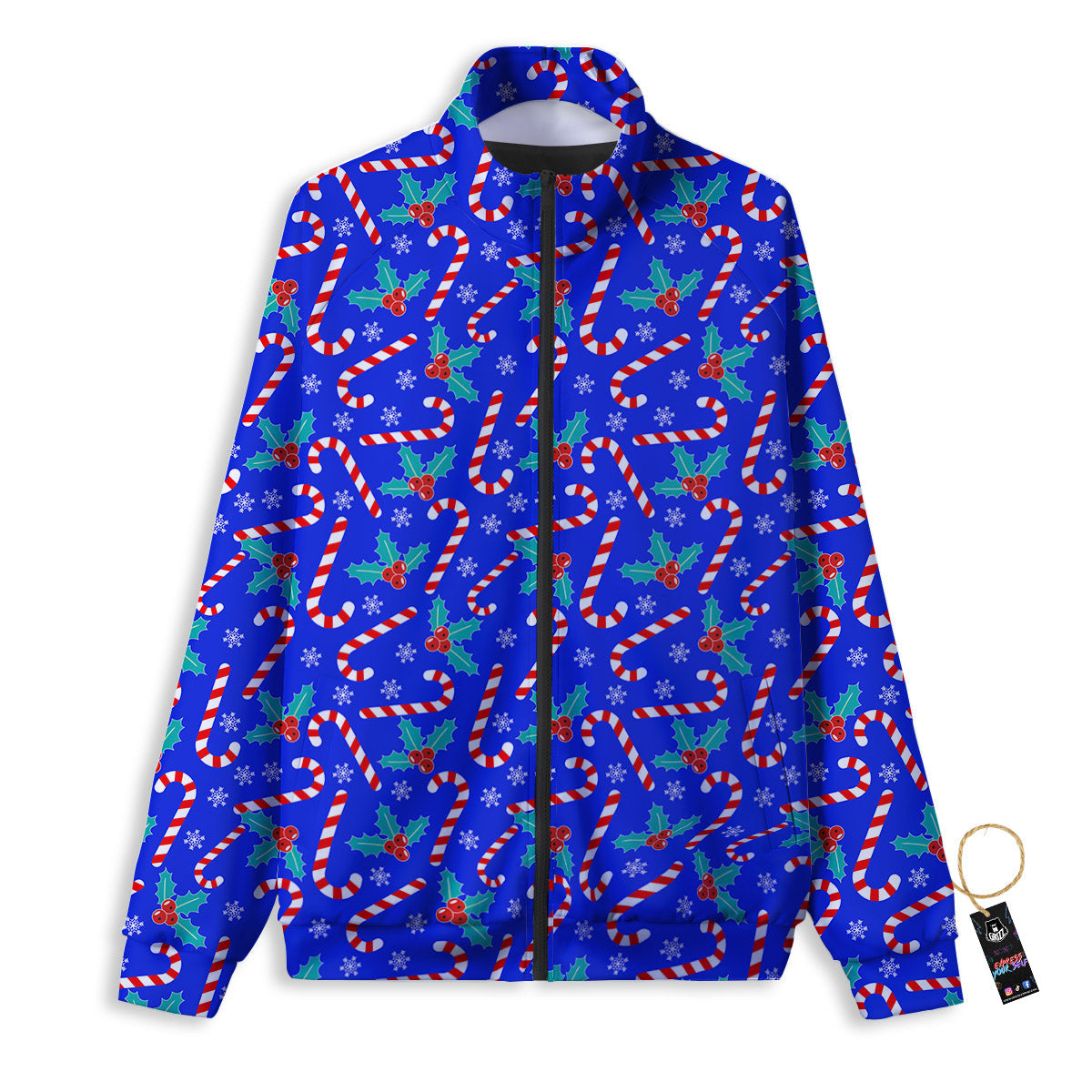 Candy And Christmas Berry Print Pattern Track Jacket-grizzshop