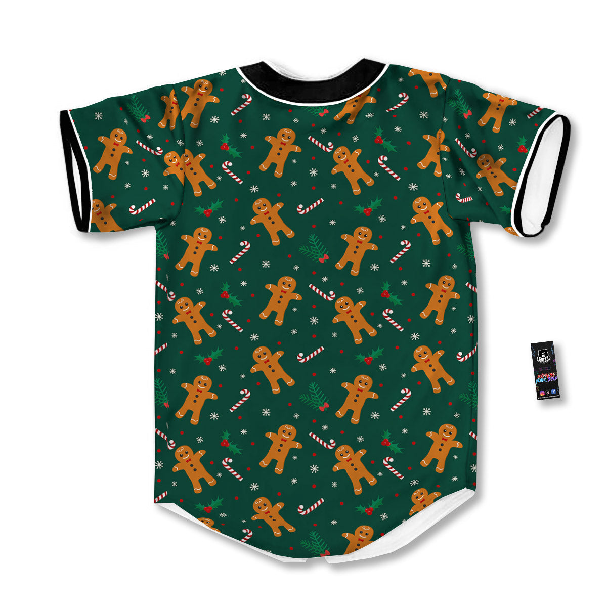 Candy And Christmas Cookie Print Pattern Baseball Jersey-grizzshop