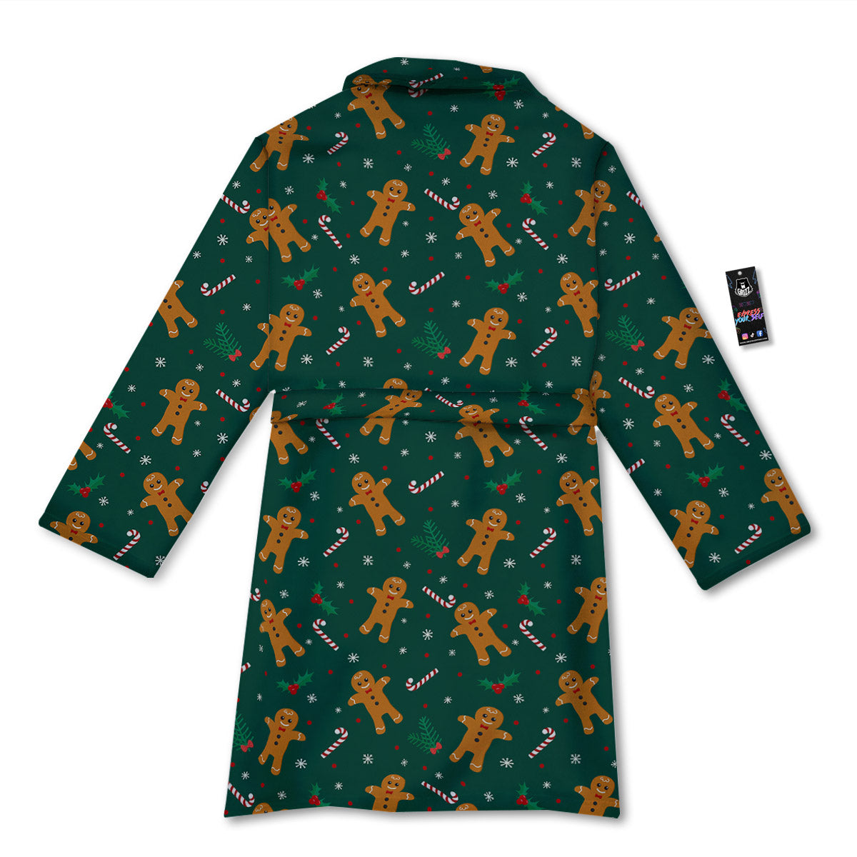 Candy And Christmas Cookie Print Pattern Bathrobe-grizzshop
