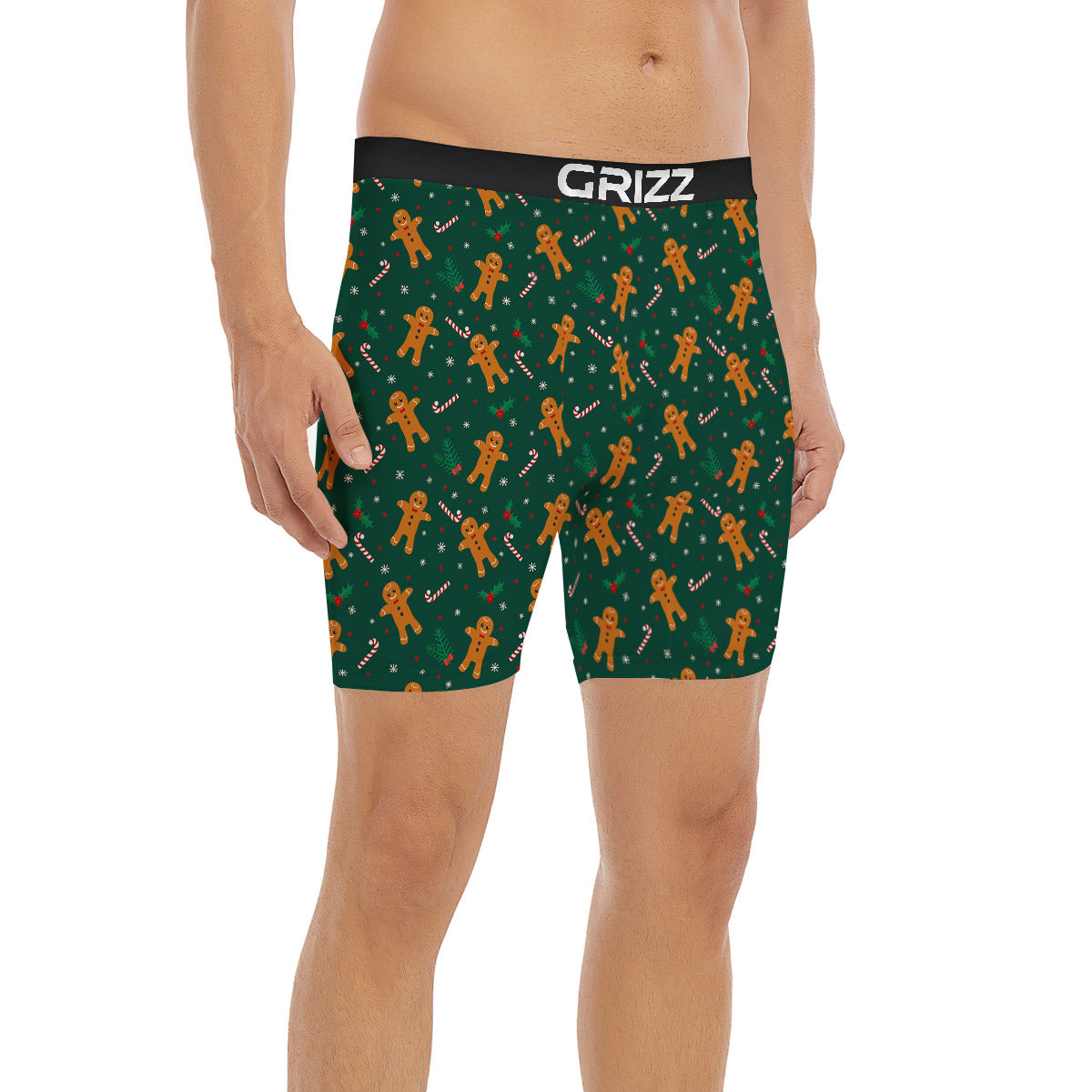 Candy And Christmas Cookie Print Pattern Boxer Briefs-grizzshop