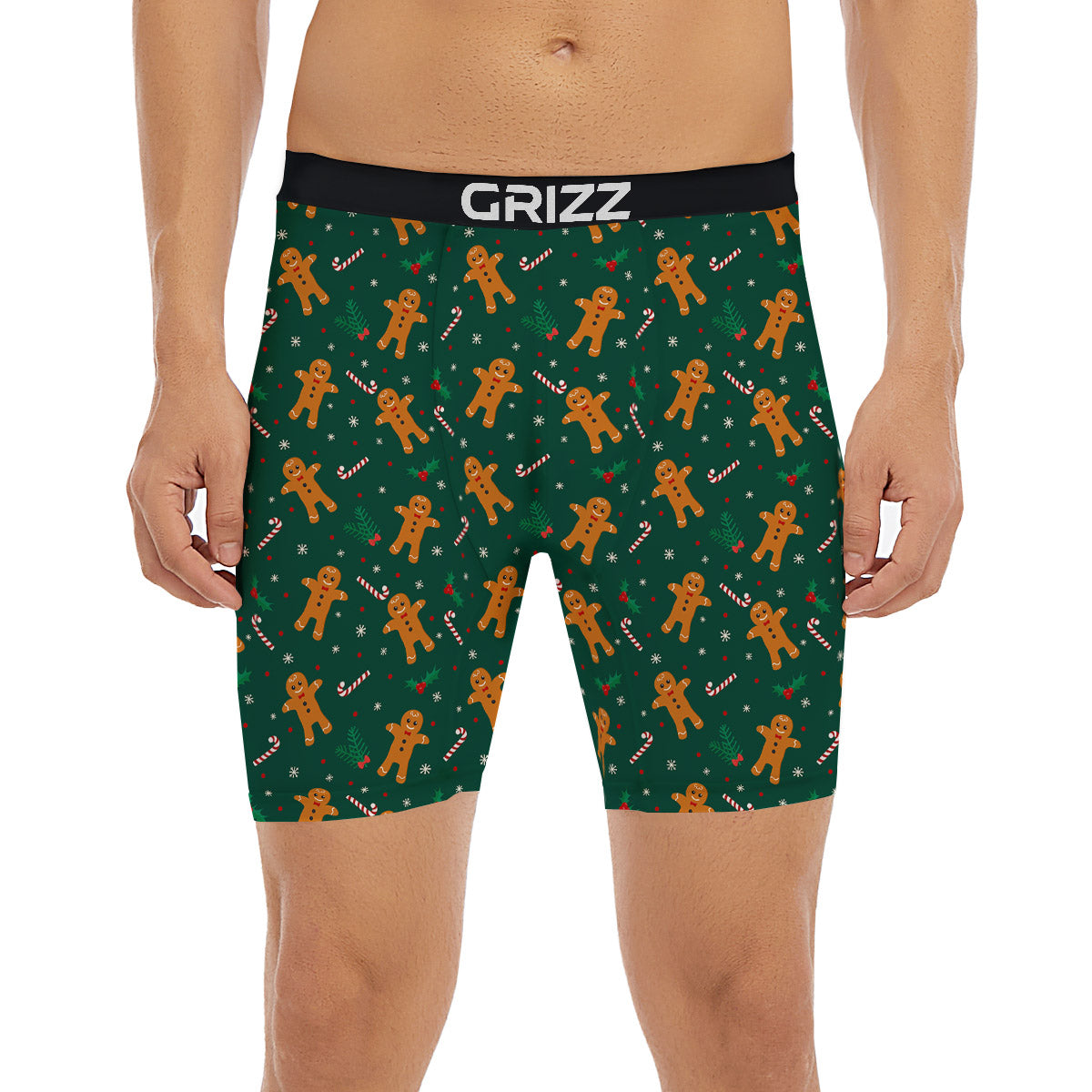 Candy And Christmas Cookie Print Pattern Boxer Briefs-grizzshop