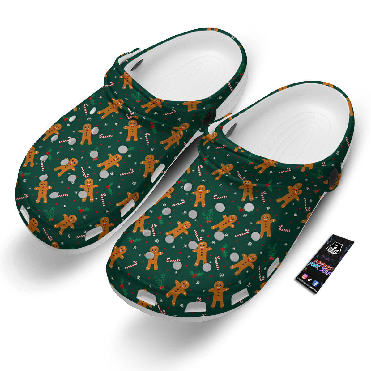 Candy And Christmas Cookie Print Pattern Clog-grizzshop