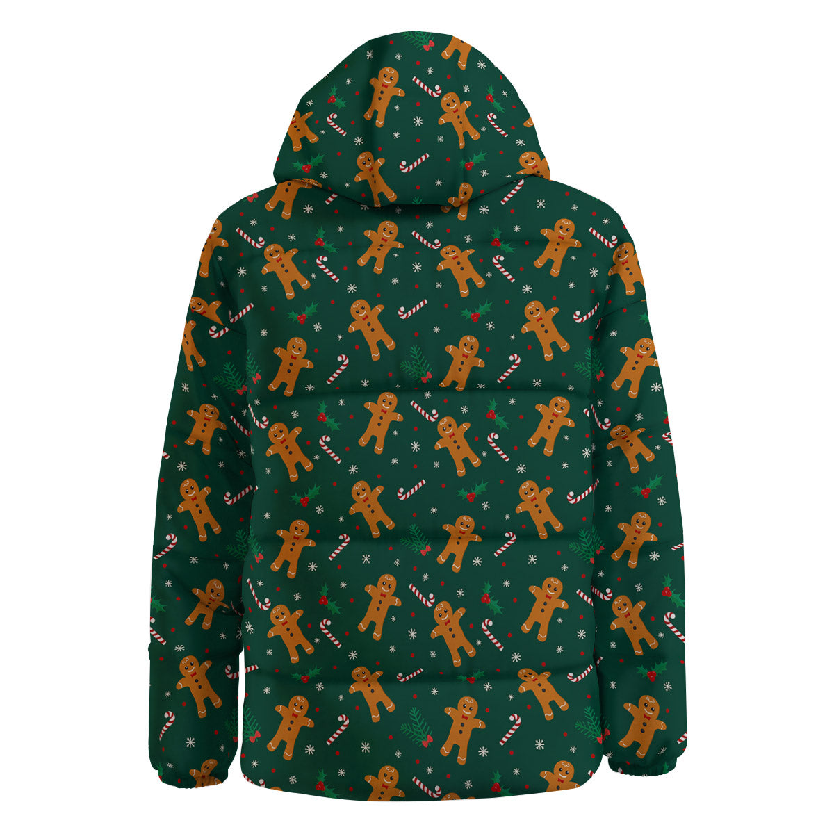 Candy And Christmas Cookie Print Pattern Down Jacket-grizzshop