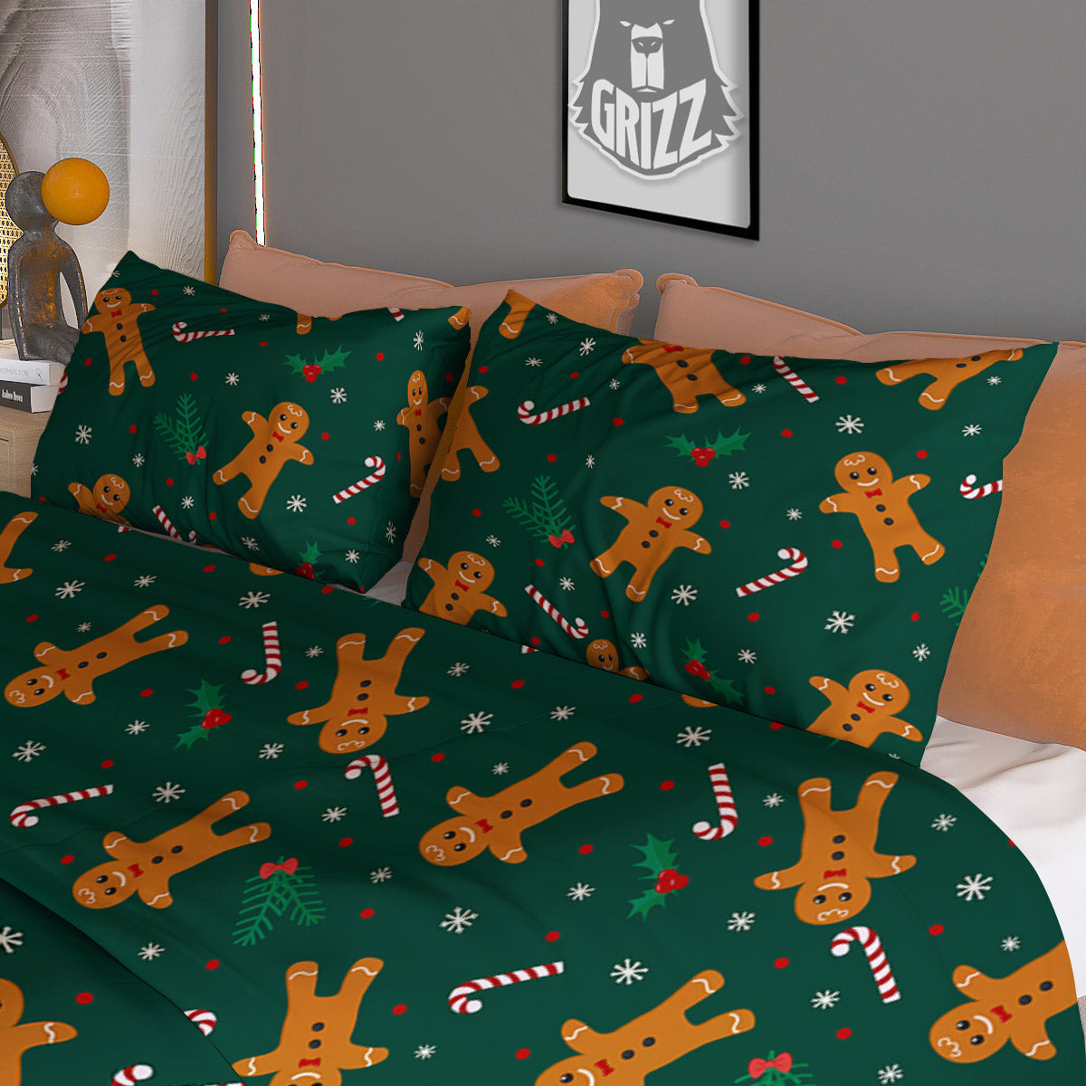 Chinese Gold Print Pattern Duvet Cover Bedding Set