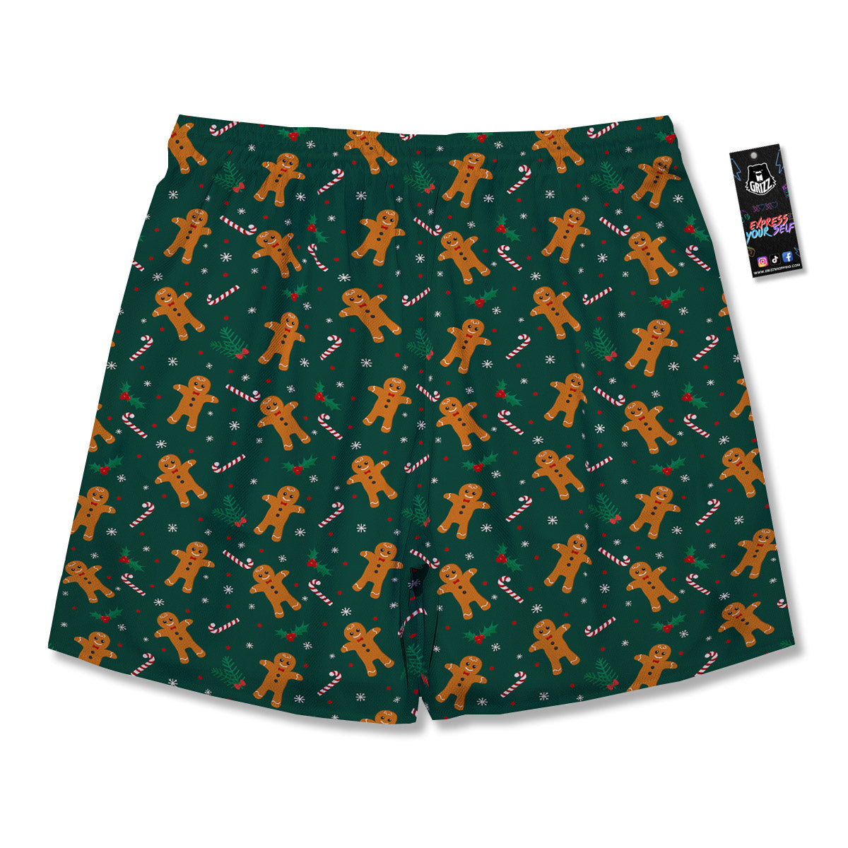 Candy And Christmas Cookie Print Pattern Men's Running Shorts-grizzshop