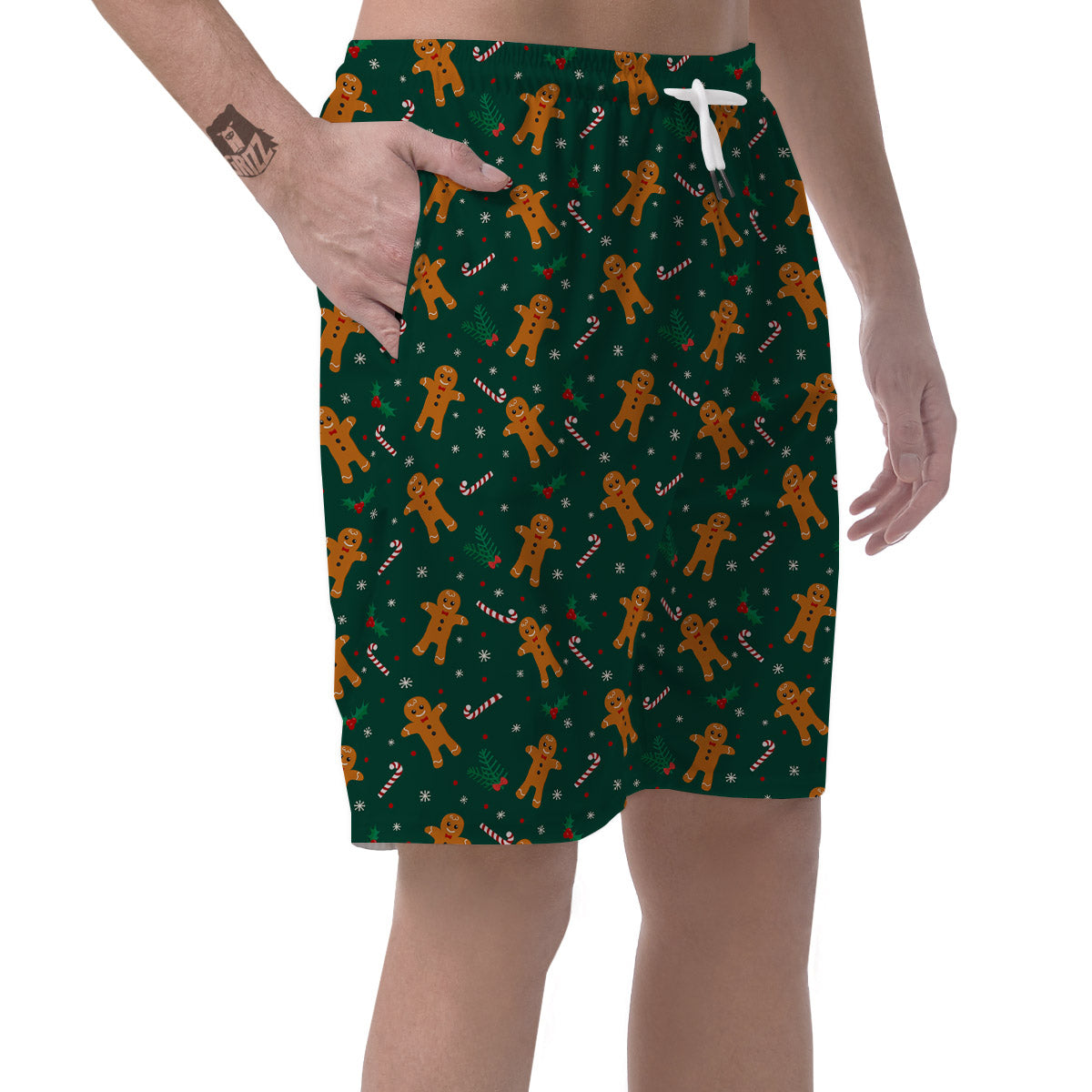 Candy And Christmas Cookie Print Pattern Men's Shorts-grizzshop