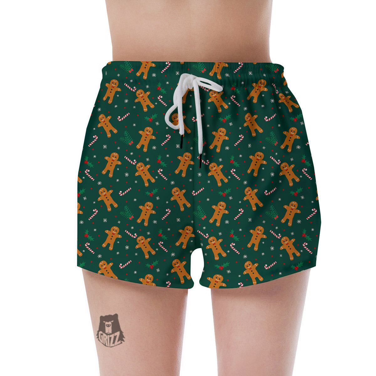 Candy And Christmas Cookie Print Pattern Women's Shorts-grizzshop