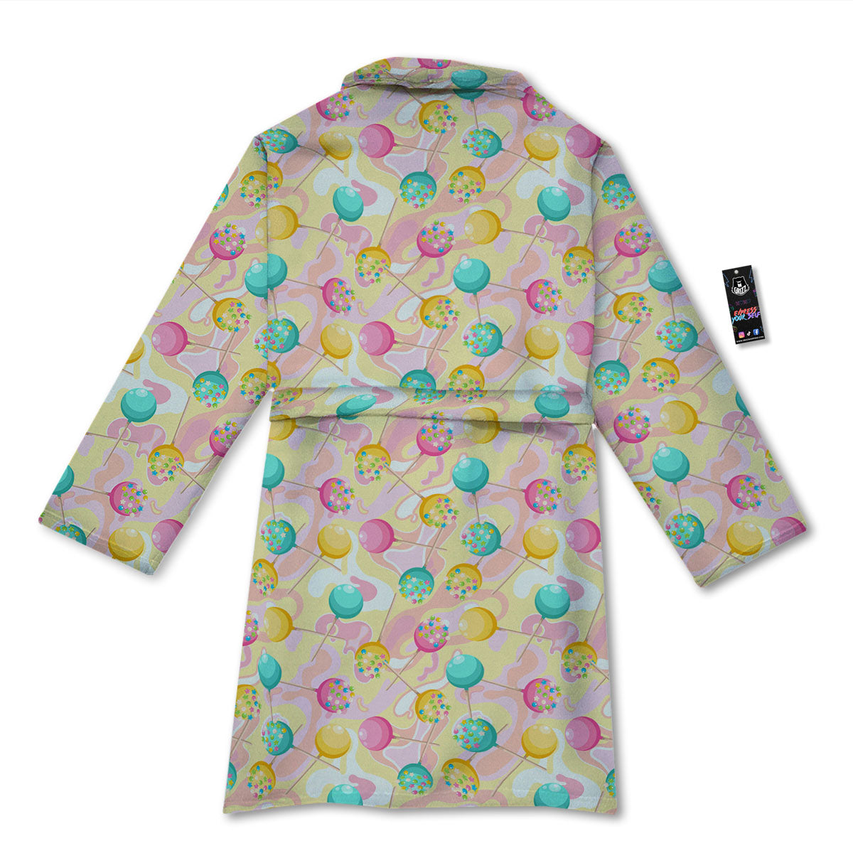Candy And Colorful Lollipop Print Bathrobe-grizzshop