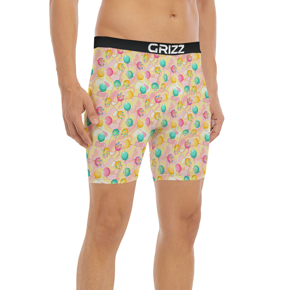 Candy And Colorful Lollipop Print Boxer Briefs-grizzshop