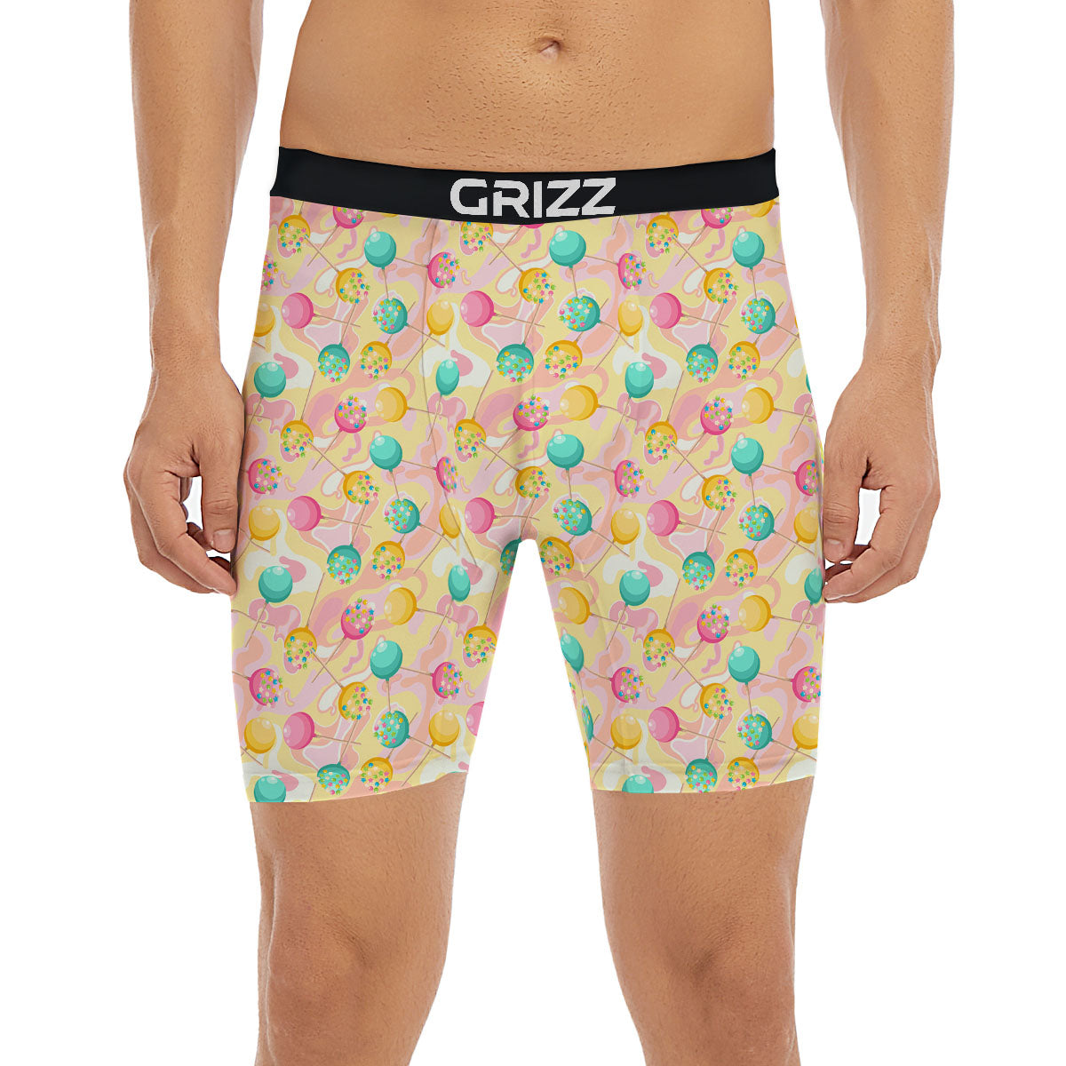Candy And Colorful Lollipop Print Boxer Briefs-grizzshop