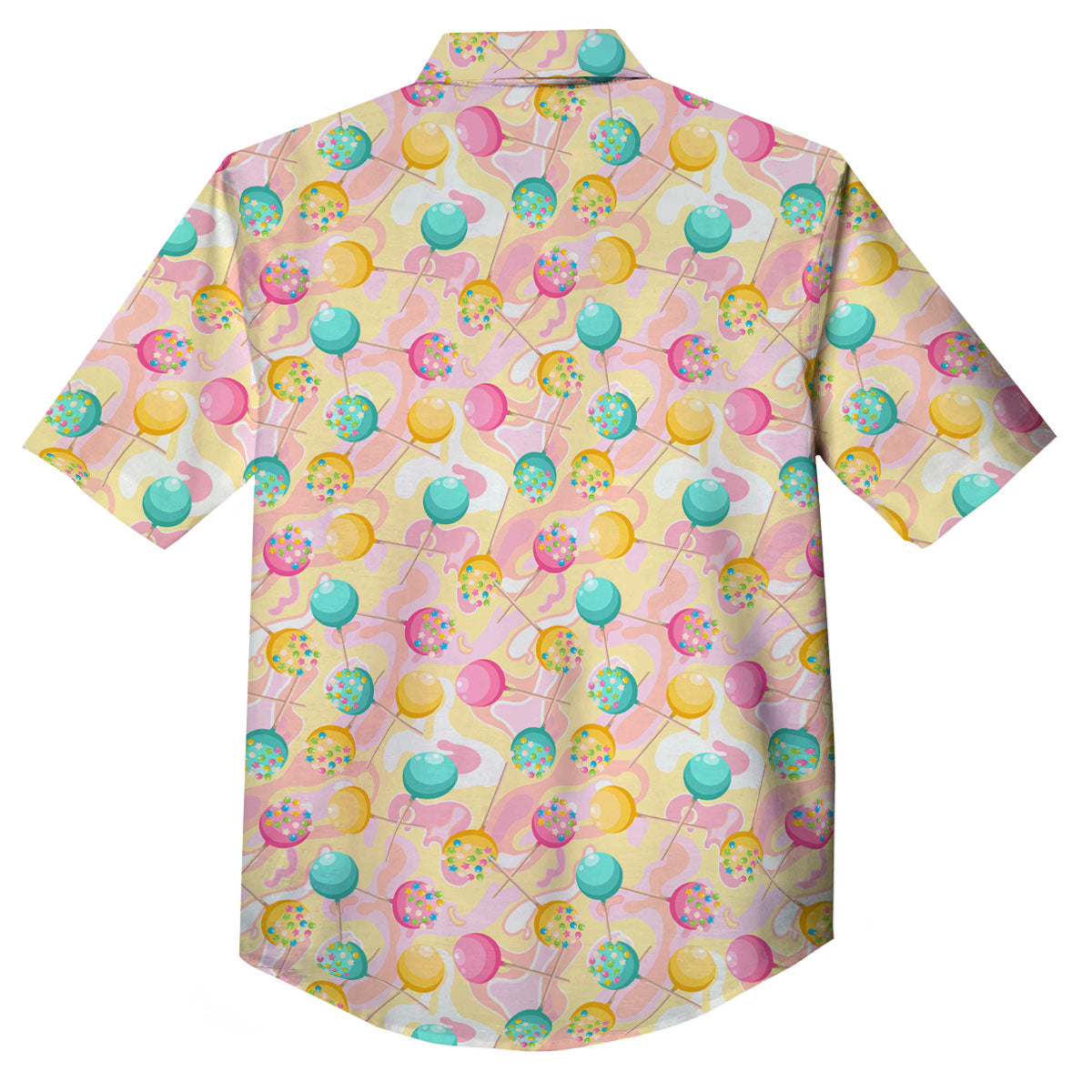 Candy And Colorful Lollipop Print Button Up Shirt-grizzshop