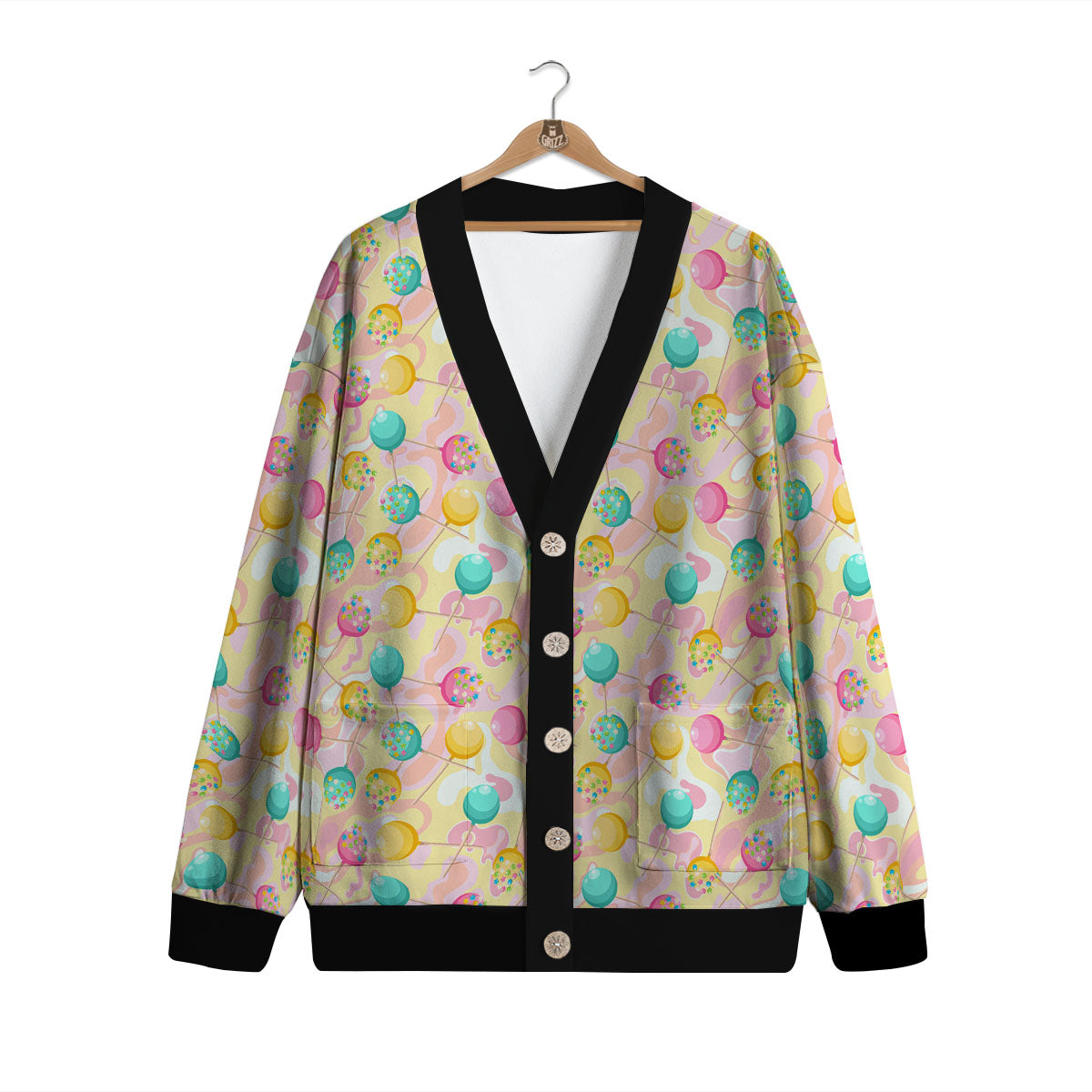 Candy And Colorful Lollipop Print Cardigan-grizzshop